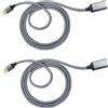 CESFONJER Prolunga USB 3.0, 2Pcs 50cm Cavo Estension da USB A Maschio a Femmina, per Chiavetta USB, Hub USB, Disco Rigido Esterno, Tastiera, Mouse, Stampante, Videocamera, ecc (grigio)