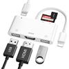 FEINODI Adattatore HDMI Per iPhone, Adattatore Lighting HDMI USB/SD/TF con Porta di Alimentazione, Lighting Digital AV Adapter Cavo HDMI per TV Compatibile con iPhone 14/13/12/11/XS Max/XR/8/7/Per i-Pad