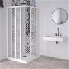 Decor Space Decorspace Box doccia angolare Acril in Acrilico con profili in PVC apertura centrale riducibile Made in Italy Garantito 10 Anni (80 X 80 cm)