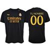 Real Madrid T-shirt personalizzata terza stagione 2023-2024 - Replica ufficiale con licenza ufficiale - Adulto, Nero , S