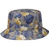 LIERYS Cappello in Lino Printed Leaves Bucket Donna/Uomo - da Pescatore Estivo Sole con Fodera Primavera/Estate - L (58-59 cm) Beige-Blu