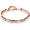 Namana Bracciale Tennis in Oro Rosa per Donna. Bracciale in Acciaio Inossidabile con Cristalli Swarovski. Bracciale da Donna Placcato Oro Rosa 18 carati con Confezione Regalo (Oro Rosa, 21)