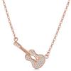 Yumilok Jewelry - Collana e ciondolo da donna in argento 925 con zirconi e chitarra, elegante collana corta, in argento Sterling, zirconia cubica, Argento sterling, Zirconia