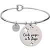 Aloha Bracciali in acciaio per donna con frasi su amicizia, amore e sogni (Credi sempre in te stessa)