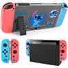 DLseego Custodia Protettiva Compatibile con Nintendo Switch,Switch Accessori,Hard PC Clear Switch Shell con Morbida Copertura Joy-con, Custodia Agganciabile, Design AntiGraffio - Mostri Alieni Blu