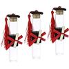 PuntoCasaStore 24X Provetta Portaconfetti Vetro Laurea con Nappina Coccinella Tocco Nero 12x2.5 cm BOMBONIERA
