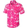 Rithern Camicia Hawaiana Uomo Manica Corta Estiva Hawaiane Camicia Casual da Uomo Fiori Button Down per Mare Vacanza Nero & Blu M