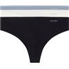 Calvin Klein Perizomi Donna Confezione da 3 Invisibles senza Cuciture, Multicolore (Black/Ivory/Flint Stone), XL