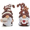 Hodao 2 gnomi da caffè accessori decorativi per bar caffè primavera estate svedese Tomte elfo nano figurine primavera estate gnomo decorazioni regali autunno gnomo decorazione decorazioni per interni