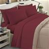 BANZAII TEXTILE INNOVATOR ONLINE Banzaii Completo Lenzuola Invernale Felpate in Flanella Anti-Pilling 100% Cotone, adatto anche ai materassi più alti, 4 pezzi, Matrimoniale Maxi Bordeaux