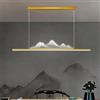 ADYOLTB Grande decorazione lineare Lampadario in oro spazzolato oscuramento LED Lampada a sospensione moderna a lunga striscia Lampada da cucina a isola Montagna Nero Bianco Plafoniera sospesa per Sal