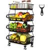 YUTUY Carrello Portafrutta,Cestino per Frutta a 4 strati Cestino Cesti Impilabili su Ruote,cesto per frutta e verdura per Cucina, Dispensa, Ripostiglio, Bagno,verdura, articoli da toeletta