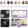 Swpeet Set di 60 Chiusure Magnetiche a Bottone, 14 mm, in Metallo, Colore Oro, Argento, Bronzo, Nero, per Fai da Te, Cucito, Borse, Vestiti, Pelle