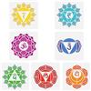 FINGERINSPIRE 7 stencil per pittura con simboli dei chakra umani, 15 cm, riutilizzabili, motivo mandala floreale, temi religiosi in PET per fai da te, album di ritagli, yoga