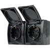 REV AquaForm, doppia presa per ambienti umidi, IP44, a parete, antracite
