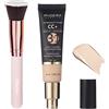 Hilareco PHOERA Crema CC+, Fondotinta coprente, Crema correttiva del colore, Siero idratante anti-età e Protezione solare SPF 25+ (100 Porcelain, 30 g (confezione da 1))