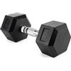 TREXO Manubri Palestra Esagonale da 7,5 kg in Ghisa Gommata Resistente Manubrio Palestra per l'Allenamento di Palestra in Casa con Impugnatura Ergonomica Manubri Stabili e Versatili Hex HXD75