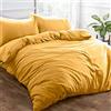 Brentfords Set di biancheria da letto con copripiumino in morbida microfibra spazzolata, colore giallo ocra senape - singolo