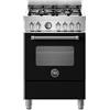 Ⓜ️🔵🔵🔵 BERTAZZONI MAS64L1ENET - Piano cottura a gas, 4 Fuochi, Serie Master, Nero Opaco, 60 cm