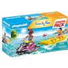 Playmobil Family Fun 70906 Starter Pack Moto d'Acqua con Banana Boat, Galleggiante, Giocattoli per Bambini dai 4 Anni