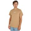 Tommy Jeans T-shirt Maniche Corte Uomo Slim Scollo Rotondo, Beige (Tawny Sand), XL