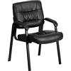 Flash Furniture bt-1404-gg Guest/Reception Chair in Pelle Nero con Cornice Nera Finitura