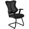 Flash Furniture Design Black Mesh Sled Base Side Reception Chair con braccia regolabili