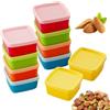Qinsky Piccoli Contenitori in Plastica per Alimenti,10 pcs Contenitori Piccoli con Coperchio in Plastica Contenitori Riutilizzabile Impilabili per Congelatore per Conservare Alimenti Snack Frutta