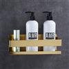 Kelelife Mensola da bagno autoadesiva per doccia, color oro spazzolato, senza fori, organizer per doccia