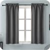 GIRASOLE HOME Coppia Tende Grigie Oscuranti Termiche Morbide Tinta Unita Tenda Isolante per Soggiorno Camera e Interni 2 Pannelli con Tasca 70x145cm