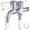 Qanye Lavatrice Rubinetto, Doppio Rubinetto, Bagno Rubinetto, Lavandino Rubinetto, Valvola ad Angolo a Doppio Rubinetto, Filettatura G1/2, Giardino, Uso Domestico, Industriale