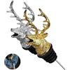Hachera Set Di 2 Versatori Per Alcolici, Versatore Per Vino a Testa Di Cervo In Metallo, Tappi Decorativi Creativi Per Bottiglie Di Vino, Beccucci Per Bottiglie Vino, Beccucci Per Olio (Oro e Argento)