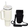 MEMOFYND 1 tazza termica bianca lattea con 1 custodia protettiva per bicchieri, tazza da viaggio isolata, tazza sottovuoto in acciaio inox, tazza da caffè di grande capacità, tazza portatile (40 oz)