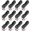 GTIWUNG 12Pcs Porta Batterie 18650, 3.7V 18650 Custodia 1 slot, 18650 Battery Clip Holder Batteries Case for 18650 Battery with Connect Lead for Arduino