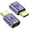 QIANRENON 40 Gbps USB C Maschio a Femmina Accoppiatore Tipo C Adattatore Espansione USB 4.0 100 W OTG Ricarica Rapida Trasferimento Dati per Smartphone Tablet Laptop, 2 Pezzi