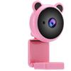 LZKW Webcam, Fotocamera per PC HD da 2 MP Pixel 1080P con Microfono, Laptop per PC(Pink)