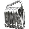 MyIdeaz Moschettoni MyIdeaz Set di 5 - 100mm x 10mm in Acciaio Zincato con Chiusura a Scatto per Campeggio, Escursionismo, Portachiavi, Moschettone Fino a 350kg - Argento