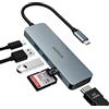HOPDAY USB C Hub, 6 in 1 dock station USB C, MacBook Pro/Air iPad Pro USB C to HDMI dongle, per computer portatili Surface Pro 8 (4 K HDMI, tipo C PD 100 W, 5 Gbps USB 3.0, lettore di schede SD/TF)