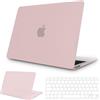 NPUOLS Custodia Protettiva per MacBook Air 13 Pollici Cover 2021 2020 2019 2018 Modello A2337(M1) A2179 A1932, Opaco Rigide Custodia e Ultra Sottile TPU UE Tastiera Cover (A2337 A2179), Rosa