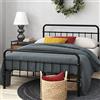 Zinus Florence - Letto 90 x 200 cm, altezza 30 cm, con spazio sotto il letto, telaio in metallo con testiera e pediera, colore: Nero