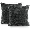 AmeliaHome Set di 2 federe Decorative per Cuscino, 45 x 45 cm, Colore: Antracite
