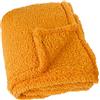 Linder Plaid Teddy felpato in poliestere in colore giallo zafferano in 130 x 150 cm