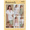 Butterick B6774A5 B6774A5-Giacca da Donna, Cintura, Vestito, Top e Pantaloncini, Bianco, A5(6-8-10-12-14)