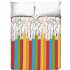 PENSIERI DELICATI Telo Copriletto Matrimoniale 260 x 280 cm, Telo Singolo 100% Cotone Pique, Ideale Come Telo Arredo, Coperta Salva Letto 2 Piazze, Fantasia Matitoni Multicolor, 100% Made in Italy