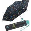 happy rain Ergobrella - Ombrello tascabile per bambini con elementi riflettenti, Dinosauro razortooth, 89 cm, Ombrello tascabile con stampa animale