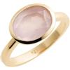 Sophia Rose Anello in argento 925 placcato oro con quarzo rosa (US Size 8 / Diameter 18.2)