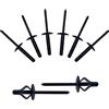 BESTYCHAO 60 pezzi Tri-Fold Exploding Pop Rivetti a flangia grande in alluminio, Nero (4,8 x 25 mm)