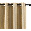 GIRASOLE HOME® Coppia Tende Jacquard Semi Oscuranti Motivo Orientale Tenda Morbida Termica Isolante per Soggiorno Camera e Interni 2 Pannelli con Occhielli (Oro Orientale, 140x275cm)