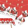 POPOYU Tovaglia natalizia rettangolare in plastica, grande, decorazione natalizia rossa con Babbo Natale, pupazzo di neve, 137 x 274 cm, tovaglia in plastica per feste di Natale