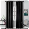 GIRASOLE HOME Coppia Tende Nere Oscuranti Termiche Morbide Tinta Unita Tenda Isolante per Soggiorno Camera e Interni 2 Pannelli con Occhielli 140x290cm